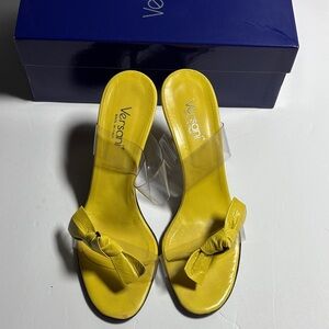 Versani Yellow Heels Sandals Women Size 8 1/2